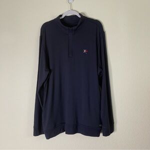 Travis Mathew Mens navy 1/4 zip fleece sweatshirt with pockets XL